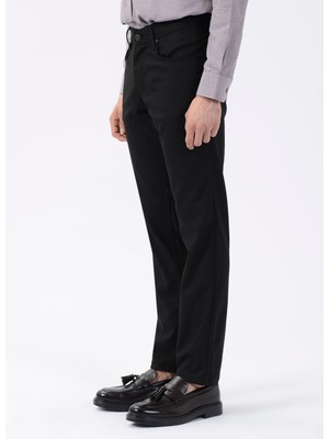 Süvari Normal Bel Normal Paça Slim Fit Siyah Erkek Pantolon PN1014100161