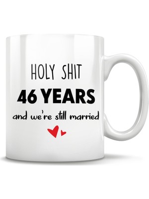 Bexdore 46. Yıldönümü, 46. Yıl Evlilik Dönümü Hediye Kupa Bardak 
