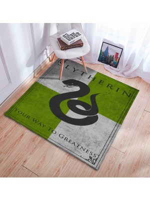 Nesa Decor Harry Potter Halı Slytherin Genç Odası Halısı Dijital Baskı Makinede Yıkanabilir Filim Odası Halısı