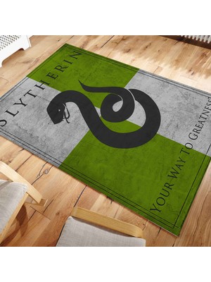 Nesa Decor Harry Potter Halı Slytherin Genç Odası Halısı Dijital Baskı Makinede Yıkanabilir Filim Odası Halısı