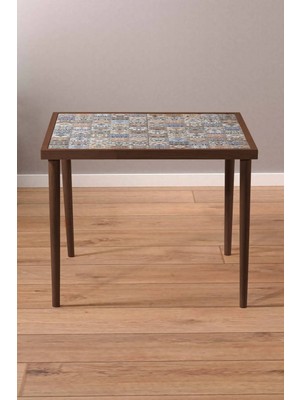L'occi Concept Dahlia Seramik 62X62 cm Ceviz Doğal Ağaç Orta Sehpa Dh4-C