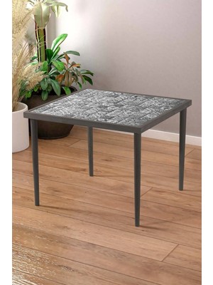 L'occi Concept Dahlia Seramik 62X62 cm Gri Doğal Ağaç Orta Sehpa Dh4-G