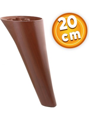 Nzb Lüks Mobilya Kanepe Sehpa Tv Ünitesi Koltuk Ayağı 20 Cm Ahşap Desenli Kahverengi Baza Ayak