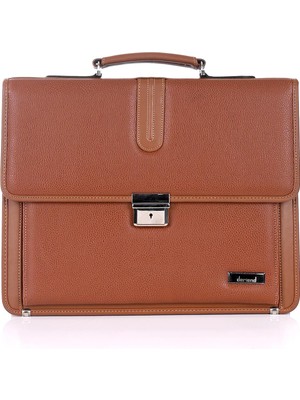 Deriend 15.6 Inç Laptop Bölmeli A4 ve Dosya Uyumlu Evrak Çantası Taba