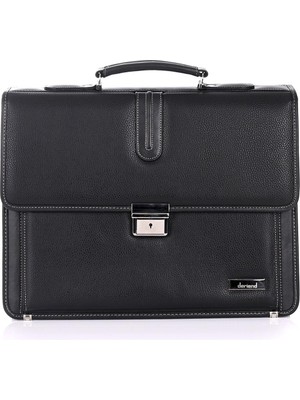 Deriend 15.6 Inç Laptop Bölmeli A4 ve Dosya Uyumlu Evrak Çantası Siyah