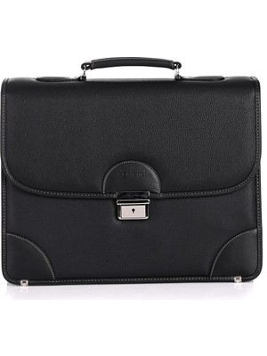 Deriend 15.6 Inç Laptop Bölmeli A4 ve Dosya Uyumlu Evrak Çantası Siyah