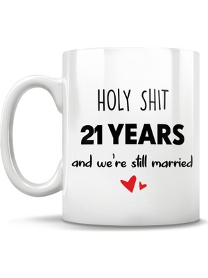 Bexdore 21. Yıldönümü, 21. Yıl Evlilik Dönümü Hediye Kupa Bardak 
