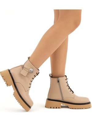 Tamer Tanca Kadın Deri Casual Bot 51 3076 Bn Bot SK22/23