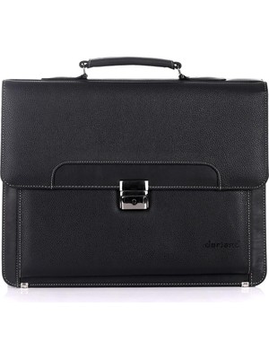 Deriend 2201 15.6 Inç Laptop Bölmeli A4 ve Dosya Uyumlu Evrak Çantası Siyah