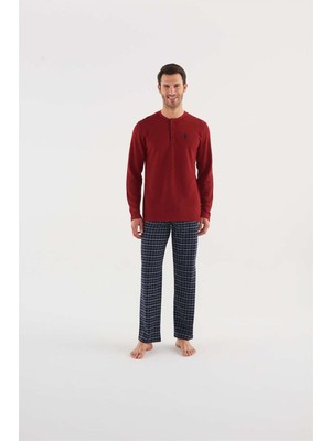 U.S. POLO Assn. Erkek Bordo Pijama Takım 18638