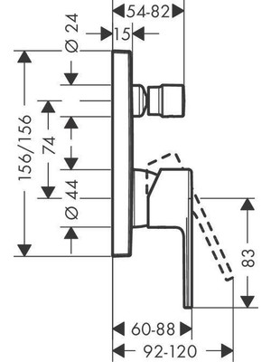 Hansgrohe Vernis Shape Ankastre Banyo Bataryası Satin Siyah