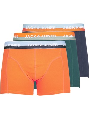 Jack & Jones Düz Renk Logo Detayli 3!lü Boxer Paketi- 12228472