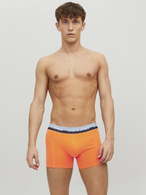 Jack & Jones Düz Renk Logo Detayli 3!lü Boxer Paketi- 12228472