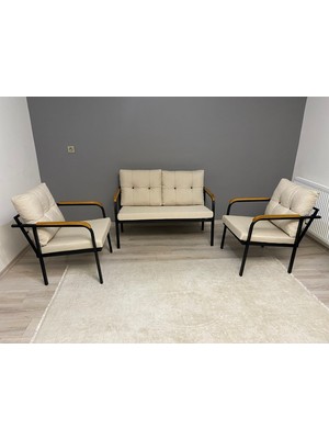 Modern Style Home Dünya Balkon, Bahçe, Cafe - Metal Kanepe Koltuk Takımı - 2+1+1