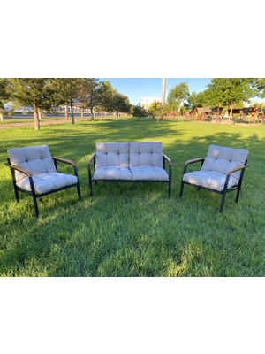 Modern Style Home Balkon, Bahçe, Cafe - Metal Kanepe Koltuk Takımı - 2+1+1