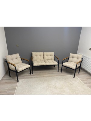 Modern Style Home Mars Balkon, Bahçe, Cafe - Metal Kanepe Koltuk Takımı - 2+1+1