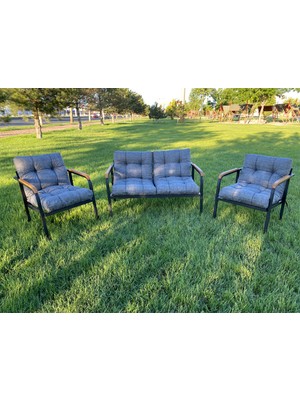 Modern Style Home Balkon, Bahçe, Cafe - Metal Kanepe Koltuk Takımı - 2+1+1