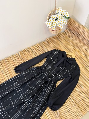 Küçüğüm Butik Siyah Tüvit Salopet Elbise ve Krep Siyah Bluz 2'li Takım