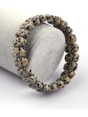 Alibaba Doğaltaş Dalmaçyalı Jasper Doğal Taş Bileklik 9 x 14 mm Özel Kesim