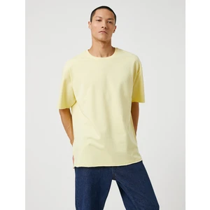 Basic Oversize Tişört Bisiklet Yaka Kısa Kollu