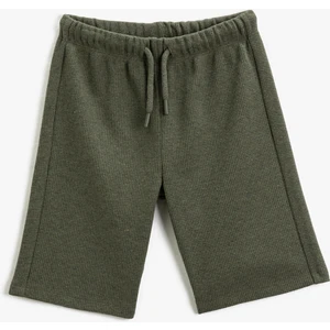 Beli Bağlamalı Basic Şort Dokulu