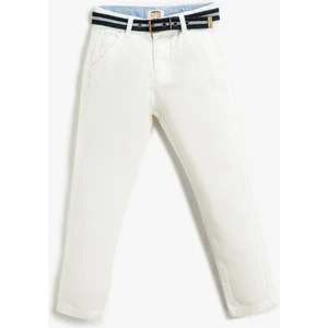 Kumaş Okul Pantolonu Slim Fit Kemerli Cepli Beli Ayarlanabilir Lastikli Beli Ayarlanabilir Lastikli