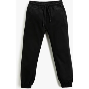 Basic Chino Jogger Pantolon Beli Bağlamalı Pamuklu Cepli