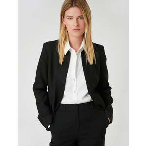 Blazer Ceket Yuvarlak Yaka Tek Düğmeli