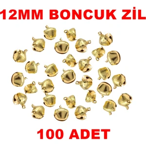 Boncuk Zil 12 mm Renk Altın 1.2 cm Küçük Zil Hobi 1.2 cm Sarı Çan 100 Adet