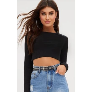 ROOT010 Kadın Crop Bluz Kaşkorse Kumaş