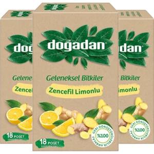 Zencefil Limonlu Bitki Çayı 18'li x 3 Adet