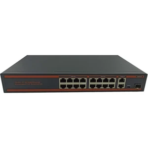 ND1PD1622LG 16 Port Poe+ 10-100 Mbps 2 Port 10-100-1000 Mbps Uplink 2 Port Sfp Switch 250W
