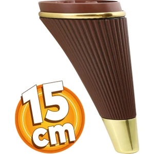 Iron Lüks Mobilya Kanepe Sehpa Tv Ünitesi Koltuk Ayağı 15 cm Ahşap Desenli Gold Baza Ayakları
