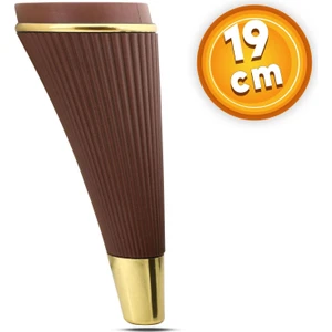 Lüks Mobilya Kanepe Sehpa Tv Ünitesi Koltuk Ayağı 19 cm Ahşap Desenli Gold Baza Ayak