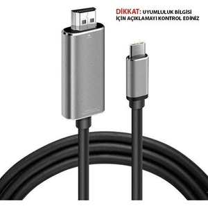 Ch-01 Type-C To 4K Ultra Full Hd HDMI Usb-C Tak Çalıştır Görüntü Aktarım Kablosu