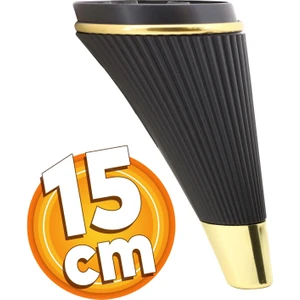 Iron Lüks Mobilya Kanepe Sehpa Tv Ünitesi Koltuk Ayağı 15 cm Siyah Gold Baza Ayakları