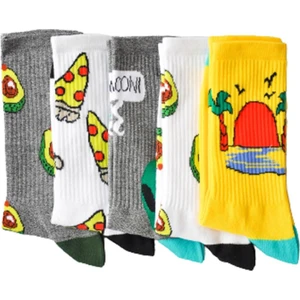 5'li Uzaylı ve Avokado Desenli Erkek Çorap 4421-B5