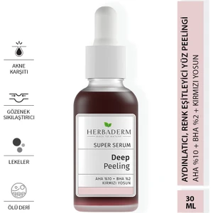 Serum , Kırmızı Peeling Aha %10 + Bha %2 + Kırmızı Yosun %91 Doğal İçerik 30 Ml