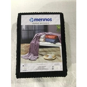 Merinos Çift Kişilik Piramit Battaniye Siyah
