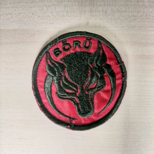 ŞAFAK25 Börü Bayrak Kırmızı Nakış Işleme Arma Patch Peç Kumaş