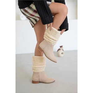 Millennium Peluş Kadın Bej Süet Bot