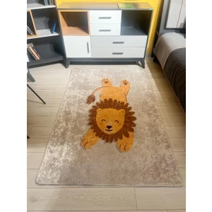 Aslan Figürlü Yıkanabilir Çocuk Bebek Halısı