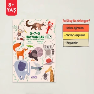 5-7-5 Hayvanlar A’dan Z’ye Hayvanlarla Haiku Hikaye Kitabı - Çocuklar Için Eğitici Ve Öğretici Kitap