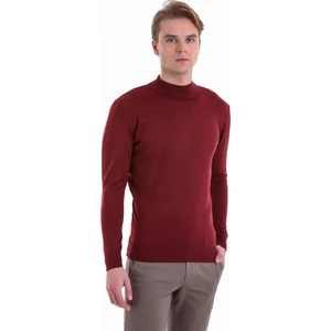 Kiremit Regular Fit Düz Yarım Balıkçı Yaka Yün Triko Kazak