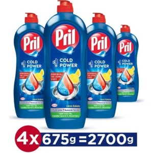 Elde Yıkama Sıvı Bulaşık Deterjanı 4 x 675G 'limon 5+ Etki, Kendinden Yağ Çözme Etkisi