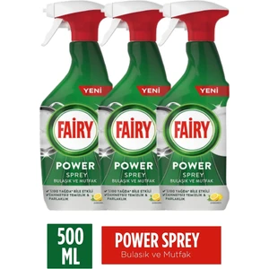 Power Sprey 3’ü 1 Arada Bulaşık ve Mutfak 500   ml 3 Adet Fairy Sprey 500