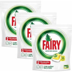 Hepsi Bir Arada 36 Yıkama Bulaşık Makinesi Deterjanı Kapsülü 'limon Kokulu x 3 Adet