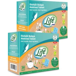 Life by Fakir 'life By Fakir Ekolojik Vegan Bulaşık Makinesi Tablet Deterjanı(30'lu) 2 Adet
