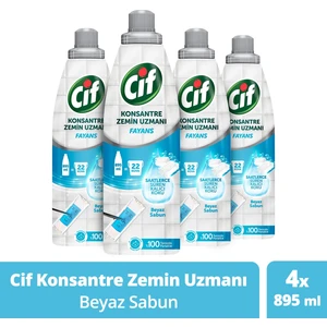 Konsantre Zemin Uzmanı Fayans Beyaz Sabun  Temizlik ve Parlaklık 895   ml 4 Adet