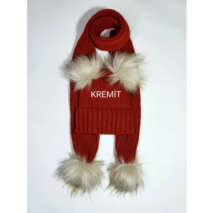 Meriç Bebe Unisex Extra Esnek Örgülü Ponponlu Atkı & Bere 2li Takım